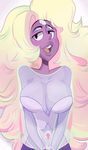  2016 alien big_breasts blonde_hair blue_eyes blue_hair blushmallet breasts cartoon_network clothed clothing female fusion gem gem_(species) hair hi_res not_furry open_mouth pearl_(steven_universe) pink_hair purple_skin rainbow_quartz rose_quartz_(steven_universe) smile steven_universe teeth tongue 