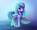  blue_feathers blue_hair equine eyelashes fan_character feathered_wings feathers hair hooves looking_at_viewer mammal michellka my_little_pony pegasus simple_background smile solo wings 