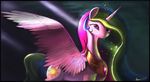  auroriia cutie_mark equine eyelashes feathered_wings feathers female feral friendship_is_magic hair horn looking_at_viewer mammal multicolored_hair my_little_pony pink_eyes princess_celestia_(mlp) solo white_feathers winged_unicorn wings 