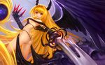 :q absurdly_long_hair arm_blade ass black_wings blonde_hair claws feathered_wings horns konjiki_no_yami long_hair looking_at_viewer looking_back prehensile_hair red_eyes revealing_clothes solo star_(sky) sword thigh_strap to_love-ru tongue tongue_out very_long_hair weapon wings 