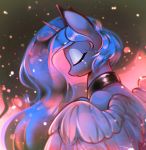  2019 equine eyes_closed female feral friendship_is_magic hair horn mammal mirroredsea my_little_pony princess_luna_(mlp) solo winged_unicorn wings 