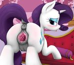  2016 anearbyanimal anus blue_eyes blush butt cutie_mark dock equine eyelashes eyeshadow fainting_couch female feral friendship_is_magic gaping gaping_pussy hair half-closed_eyes hi_res hooves horn inside long_hair makeup mammal my_little_pony purple_hair pussy rarity_(mlp) solo tongue tongue_out unicorn 