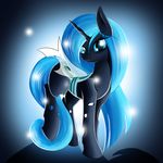  blue_eyes blue_hair changeling fan_character female feral hair looking_at_viewer my_little_pony rescue_pony smile solo twiren 