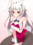  1girl :&lt; aq_interactive arcana_heart arcana_heart_3 artist_request blonde_hair blush bowtie breasts bunny_ears bunny_tail bunnysuit collar cuffs examu long_hair looking_at_viewer navel pantyhose red_eyes small_breasts very_long_hair weiss 
