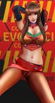  arms_behind_head ass_visible_through_thighs black_hair breasts brown_hair cleavage elbow_gloves gloves hat highres large_breasts looking_at_viewer neon_genesis_evangelion pantyhose partially_visible_vulva pubic_hair race_queen short_hair smile solo spread_legs tsena 