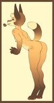  ambiguous_gender anthro blue_eyes butt canine fox japanda mammal nude simple_background solo 