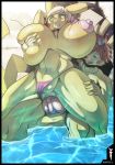  2018 5_fingers anthro anthro_on_anthro anthrofied areola balls big_balls big_breasts breasts clothing digital_media_(artwork) dnp101 female green_eyes hair hi_res huge_breasts hyper hyper_breasts hyper_penis knot male male/female mammal nintendo nipples open_mouth penetration penis pikachu pok&eacute;mon pok&eacute;mon_(species) pussy sex swimming_pool swimsuit tongue vaginal vaginal_penetration video_games water 