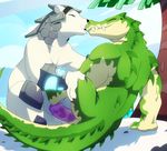  2016 anal anthro balls bear blitzdrachin claws crocodile crocodilian cum duo league_of_legends male male/male mammal muscular penis polar_bear renekton reptile scalie sharp_teeth slightly_chubby teeth video_games volibear 