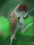  2016 4_arms 4_eyes 5_toes absurd_res animal_humanoid anthro arachnid armpits arthropod barefoot blush breasts butt digital_media_(artwork) duo fangs feet female flora_fauna hair hi_res humanoid humanoid_feet insect looking_at_viewer mammal multi_arm multi_eye multi_limb nude plant pose pussy simple_background size_difference smile spider spider_web superabsurd_res tagme teeth toes 