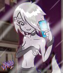  breasts carrie_krueger cartoon_network cellphone choker clothed clothing elbow_gloves female ghost gloves hair hair_over_eye mirror n3f4str10 nipples not_furry phone selfie skirt small_breasts smile solo spirit the_amazing_world_of_gumball topless young 
