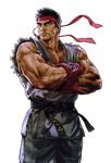  black_hair dougi gloves hachimaki headband male_focus manly muscle ryuu_(street_fighter) solo street_fighter ug_(ugg) 