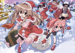  christmas edomae_luna masa michishio_nagasumi santa_costume santa_hat seto_gouzaburou seto_no_hanayome seto_san snow thigh-highs 