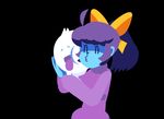  animated black_and_white black_background blue_hair blue_skin bow clothing duo eyes_closed female ghost hair male marina_(noill) minus8 monochrome nuzzling o3o simple_background spirit sweater tongue tongue_out 