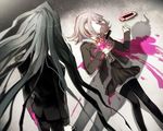  blood cropped dangan-ronpa dangan-ronpa_2 hinata_hajime kamukura_izuru minami_chiaki shell_(artist) waifu2x 