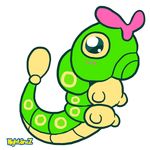  2016 alpha_channel ambiguous_gender arthropod blush caterpie cute feral insect nightlinez nintendo pok&eacute;mon simple_background solo transparent_background video_games 