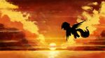  day equine feathered_wings feathers female feral flamevulture17 flying friendship_is_magic hair hooves mammal my_little_pony outside pegasus rainbow_dash_(mlp) silhouette sky solo sun wings 