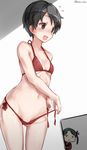  bikini kantai_collection kato_roku mikuma_(kancolle) mogami_(kancolle) panty_pull swimsuits 
