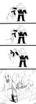  anthro belt_buckle big_lincoln_(character) black_and_white buddy_armstrong_(character) canine clothing comic death female fight galaxyspark_(artist) human humanoid jacket leather leather_jacket lisa_the_joyful_(copyright) male mammal melee_weapon monochrome poncho simple_background sword video_games weapon wolf 