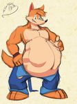  canine clothing male mammal slightly_chubby solo tanookicatoon_(artist) vore wolf wuffle wuffle_(webcomic) 