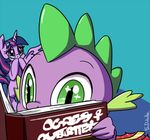  2016 blue_background book crying dragon duo equine feathered_wings feathers female feral foudubulbe friendship_is_magic fur hair horn mammal multicolored_hair my_little_pony purple_eyes purple_feathers purple_fur reading scalie simple_background spike_(mlp) tears twilight_sparkle_(mlp) winged_unicorn wings 