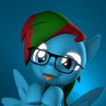  3d_(artwork) bryce_hoodie_(character) cute digital_media_(artwork) equine eyewear fan_character glasses hair iamderpyborn looking_at_viewer low_res male mammal multicolored_hair my_little_pony pegasus simple_background solo source_filmmaker tongue tongue_out two_tone_hair wings 