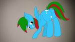  2016 absurd_res bryce_hoodie_(character) butt cum cum_on_butt dock equine fan_character hair hi_res iamderpyborn looking_back male mammal multicolored_hair my_little_pony pegasus presenting solo two_tone_hair wings 