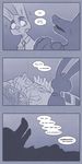  bed canine clothing comic dialogue disney fox july_hopps_(mistermead) lagomorph mammal mistermead nick_wilde rabbit simple_background uniform zootopia 