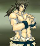  black_hair elite_four male_focus manly pokemon shiba_(pokemon) solo topless 