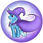  blue_hair cape clothing cutie_mark equine female feral flamevulture17 friendship_is_magic hair hat hooves horn mammal my_little_pony orb purple_eyes smile solo trixie_(mlp) unicorn 