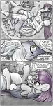  2016 anon bald blue_eyes blush boulder_(mlp) clothed clothing comic cutie_mark dialogue earth_pony english_text equine faint female feral finger_in_mouth friendship_is_magic fur grey_fur grey_hair group hair half-closed_eyes hi_res horse human implied_cunnilingus implied_fellatio limestone_pie_(mlp) looking_down looking_up lying male mammal marble_pie_(mlp) maud_pie_(mlp) multicolored_hair muscular my_little_pony outside pencils_(artist) pony purple_hair rock speech_bubble stuck text trapped wardrobe_malfunction yellow_eyes 