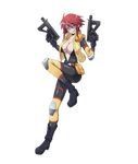  body full green_eye monster_musume_no_iru_nichijou red_hair short_hair weapons yellow_eye zombina 