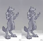  animated anthro canine male mammal nerevar nude paws simple_background solo standing stereogram wiggle_stereogram wolf 