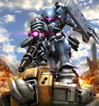  clouds damaged gm_(mobile_suit) ground_gm gun gundam gundam_ms_igloo hiropon_(tasogare_no_puu) mecha shield sky weapon zudah 