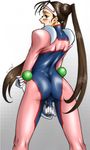  1girl ass back curvy female sex_toy shinkon_gattai_godannar!! short_twintails shukuyu shukuyu_(godannar) solo sweat twintails uniform vibrator 