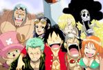  2girls 6+boys afro antlers artist_request black_hair blonde_hair blue_hair brook brown_hair curly_hair cyborg duplicate franky goggles green_hair hair_over_one_eye hat headphones monkey_d_luffy multiple_boys multiple_girls nami_(one_piece) nico_robin one-eyed one_piece open_mouth open_shirt orange_hair red_shirt reindeer roronoa_zoro sanji scar skeleton smile source_request straw_hat sunglasses tony_tony_chopper usopp 