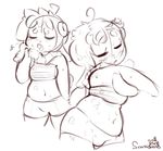  armpits blush caprine chelsi clothing cute exercise exhausted eyes_closed female horn invalid_tag mammal panting scarf scorci sheep short short_tail shorts slightly_chubby spandex sweat thicc thigh tired tube_top 