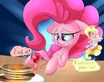  blonde_hair blue_eyes cutie_mark earth_pony english_text equine female feral food friendship_is_magic fur hair hooves horse madacon mammal my_little_pony nude pancake pink_fur pink_hair pinkie_pie_(mlp) pony text 