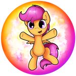  equine feathered_wings feathers female feral flamevulture17 friendship_is_magic hair hooves looking_at_viewer mammal my_little_pony nude pegasus purple_eyes purple_hair scootaloo_(mlp) solo wings 