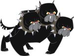  2012 3_heads alpha_channel anitech black_fur canine cerberus cerberus_(mlp) collar dog fangs feral friendship_is_magic fur male mammal multi_head my_little_pony red_eyes simple_background solo transparent_background 