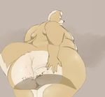  anthro belly big_belly blush butt canine digital_media_(artwork) fox fox_mccloud fur looking_at_viewer low-angle_view male mammal mccloud nintendo nude obese overweight simple_background sleepyras slightly_chubby smile smirk soft solo standing star star_fox stomach thick_thighs tubby video_games wide_hips 