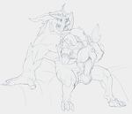  anal anthro balls butt claws custapple dota duo erection fur gnar_(lol) hood league_of_legends line_art male male/male monochrome muscular nude open_mouth penis sex simple_background size_difference slark_the_nightcrawler teeth tongue tusks video_games white_background yordle 