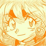  1girl 90s artist_request female hairband light_smile lina_inverse looking_at_viewer monochrome portrait slayers solo sorcerer 