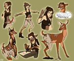  armpits cervine clothing cute deer dialogue female human mammal scissorsrunner solo torn_clothing transformation 