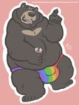  bad_logic beverage big_bulge big_package bulge clothed clothing dakota-bear male overweight rainbow thong topless 