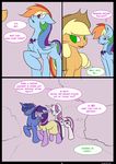  applejack_(mlp) blonde_hair clothing comic cutie_mark duo english_text equine feathered_wings feathers female feral friendship_is_magic green_eyes group hair hat hooves kanashiipanda male mammal multicolored_hair my_little_pony night_light_(mlp) parent pegasus pink_eyes rainbow_dash_(mlp) rainbow_hair standing text twilight_sparkle_(mlp) twilight_velvet_(mlp) wings 