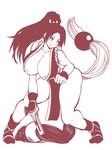  1girl breasts brown_hair fatal_fury huge_breasts king_of_fighters ponytail raburebo shiranui_mai snk 