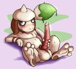  animal_genitalia anthro armpits balls blush canine emenius erection glans holding_penis leaning_on_elbow long_penis looking_at_viewer lying male mammal naughty_face nintendo on_back penis pinup pok&eacute;mon pose pubes seductive sheath smeargle solo tapering_penis tongue tongue_out video_games 