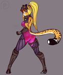  2016 anthro armor butt cheetah clothing cosplay costume eyewear feline female goggles mammal mihari overwatch scorpdk solo video_games widowmaker 