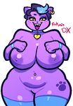  anthro areola big_breasts breasts cat catty_(undertale) erect_nipples feline female fukmin-dx huge_breasts mammal nipples nude overweight pussy solo undertale video_games 