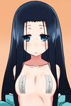  1girl anrakutei_kukuru black_hair blue_eyes female goriate joshiraku looking_at_viewer pasties small_breasts solo 